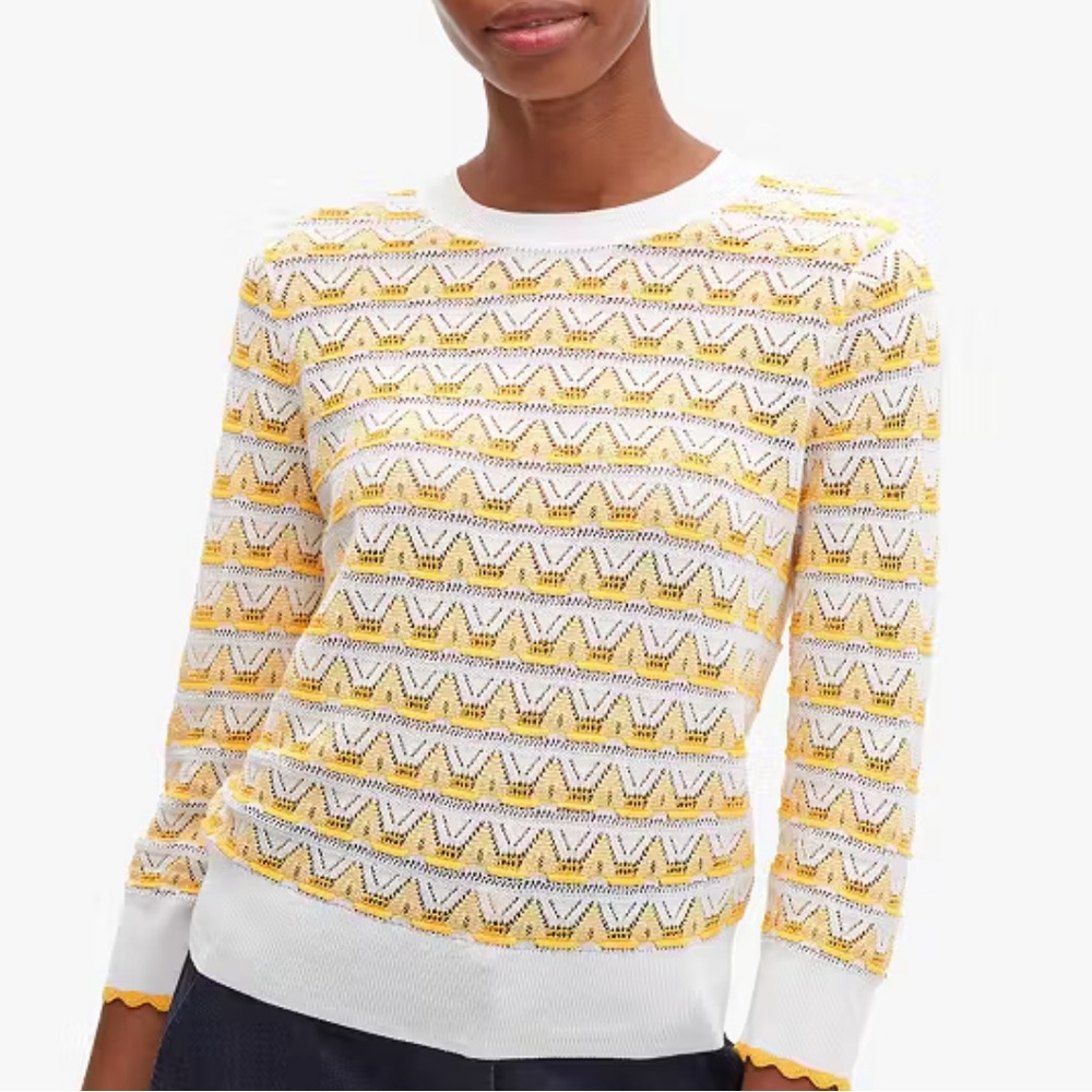 Kate Spade Stripped Pointelle Sweater
